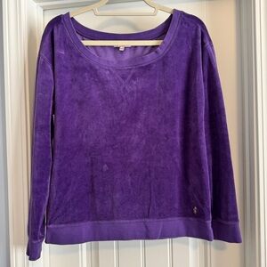 Juicy Couture Medium Purple Velour Sweatshirt Track Lounge Y2K 90s